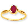 10k Yellow Gold 5/8 ct Oval Genuine Ruby Ring