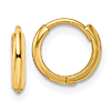 10k Yellow Gold 3/8in Hinged Round Hoop Earrings 1.85mm