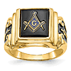 10k Yellow Gold Jumbo Blue Lodge Black Onyx Ring