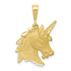 10k Yellow Gold Unicorn Head Pendant 7/8in