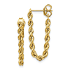 10k Yellow Gold Hollow Rope Earrings 7/8in