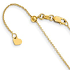 14k Yellow Gold Adjustable Round Cable Chain .7mm