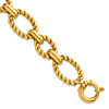 14k Yellow Gold Mixed Twisted Link Cable Bracelet 8in