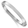 14k White Gold Flat Hinged Bangle Bracelet 6mm Wide