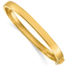 14k Yellow Gold Flat Hinged Bangle Bracelet 6mm Wide