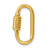 14k Yellow Gold Oval Carabiner Lock Pendant 3/4in