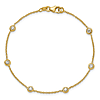 14k Yellow Gold .47 ct tw Bezel Diamond Station Bracelet 7.25in