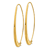 14k Yellow Gold Puffed Oval Wire Threader Earrings 2.5in