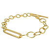 14k Yellow Gold Toggle Bracelet With Mixed Links 8in
