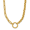 14k Yellow Gold Rolo and Paperclip Link Lariat Necklace 18in