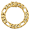 14k Yellow Gold 8.5in Figaro Link Bracelet 12.3mm Wide