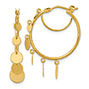 Herco 14k Yellow Gold Small Hoop Earrings With Graduating Discs