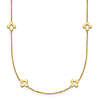 14k Yellow Gold Italian Open 4 Leaf Clovers Station Necklace