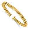 14k Yellow Gold Triple Tube Flexible Cuff Bangle Bracelet