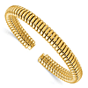 14k Yellow Gold Flexible Ribbed Cuff Bracelet