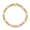 14k Yellow Gold Paper Clip and Rolo Chain Link Bracelet 7.5in