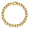 14k Yellow Gold Open Rectangle Link Bracelet 7.5in