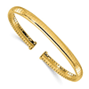 14k Yellow Gold Notched Cuff Bangle Bracelet 6mm Wide