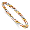 14k Tri-color Gold Twisted Bangle Bracelet