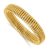 14k Yellow Gold Polished and Diamond-cut Wide Stretch Bracelet