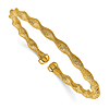 14k Yellow Gold Italian Textured and Twisted Flexible Cuff Bracelet