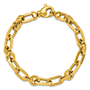 14k Yellow Gold Mixed Rolo and Paperclip Link Bracelet 7.5in