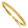 14k Yellow Gold Flexible Cuff Bangle Bracelet 4mm
