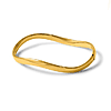 14k Yellow Gold Wavy Hinged Bangle Bracelet