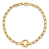 14k Yellow Gold Paper Clip Link Bracelet with Round Push Clasp 7.5in 