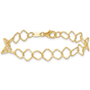14k Yellow Gold Italian Textured Square Open Link Bracelet 7.5in