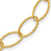 14k Yellow Gold Diamond-cut Oval Link Bracelet 7.5in