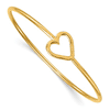 14k Yellow Gold Open Heart Bangle Bracelet with Hidden Clasp