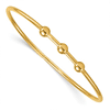 14k Yellow Gold Italian Bangle Bracelet with Three Beads