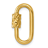 14k Yellow Gold Carabiner Lock Pendant With Diamond-cut Acccent