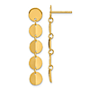 14k Yellow Gold Five Disc Drop Dangle Earrings