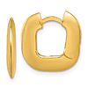 14k Yellow Gold Wide Square Hoop Earrings 5/8in