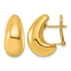 14k Yellow Gold Polished Teardrop Earrings with Omega Backs