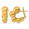 14k Yellow Gold Small Graduated Bead Hoop Earrings with Omega Backs