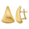 14k Yellow Gold Satin Puffed Triangle Button Earrings with Omega Backs