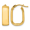 14k Yellow Gold Small Elongated Rectangular Hoop Earrings