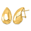 14k Yellow Gold Faceted Teardrop Earrings with Omega Backs