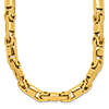 14k Yellow Gold 20in Byzantine Link Necklace 6.75mm Thick