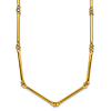 14k Yellow Gold Slender Bar and Circle Link Necklace