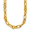 14k Yellow Gold Chunky Mixed Rolo and Paperclip Link Necklace 18in