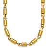 14k Yellow Gold Padlock Link Necklace with Polished and Brushed Finish