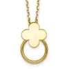 14k Yellow Gold Clover and Open Circle Necklace