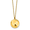 14k Yellow Gold Solid Wavy Circle Disc Necklace