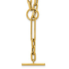 14k Yellow Gold T Bar Necklace with Polished Paper Clip and Oval Cable Links 18in