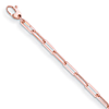 14k Rose Gold 7.5in Flat Paper Clip Link Bracelet 4mm Wide