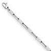 14k White Gold 7.5in Flat Paper Clip Link Bracelet 4mm Wide